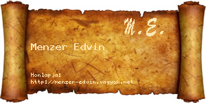 Menzer Edvin névjegykártya